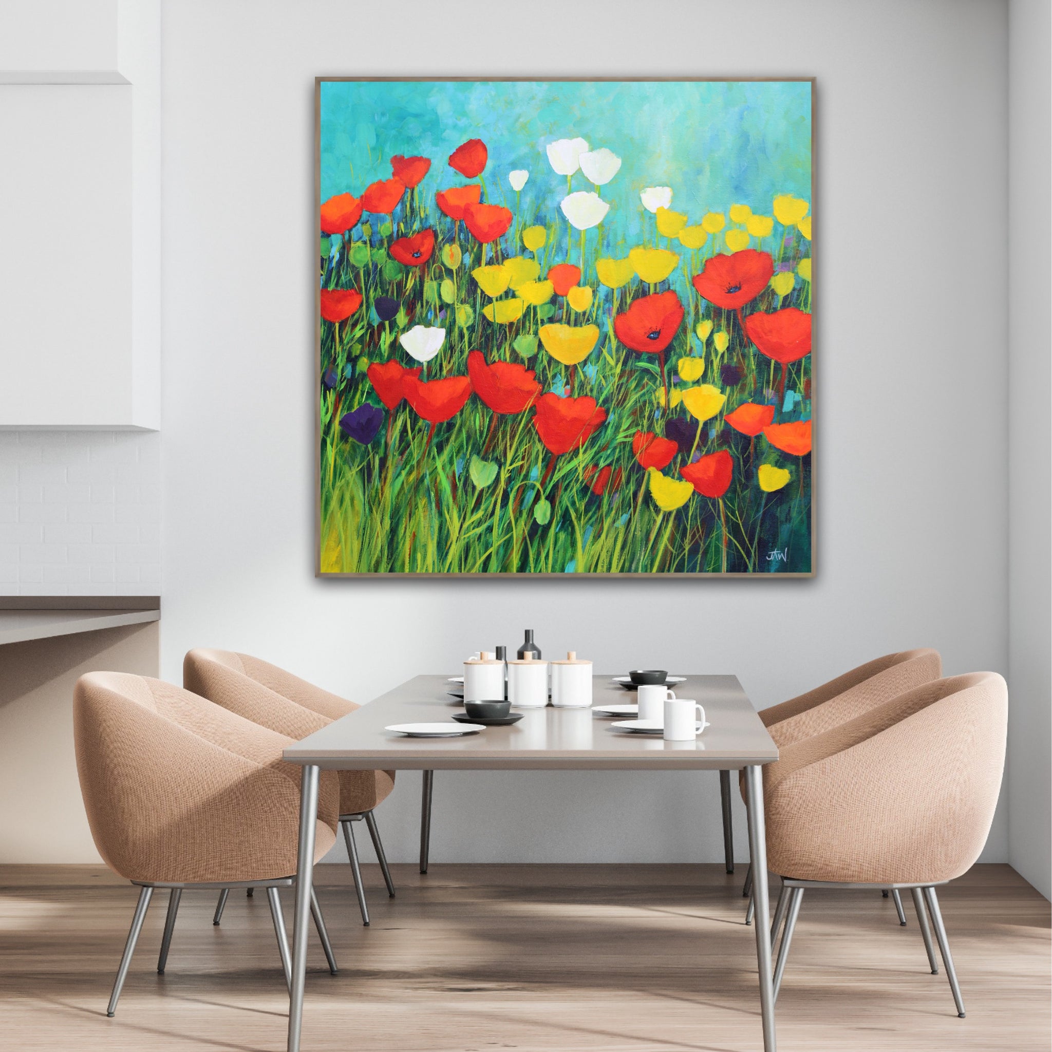 Poppies and Tulips in Bloom | Canvas Print