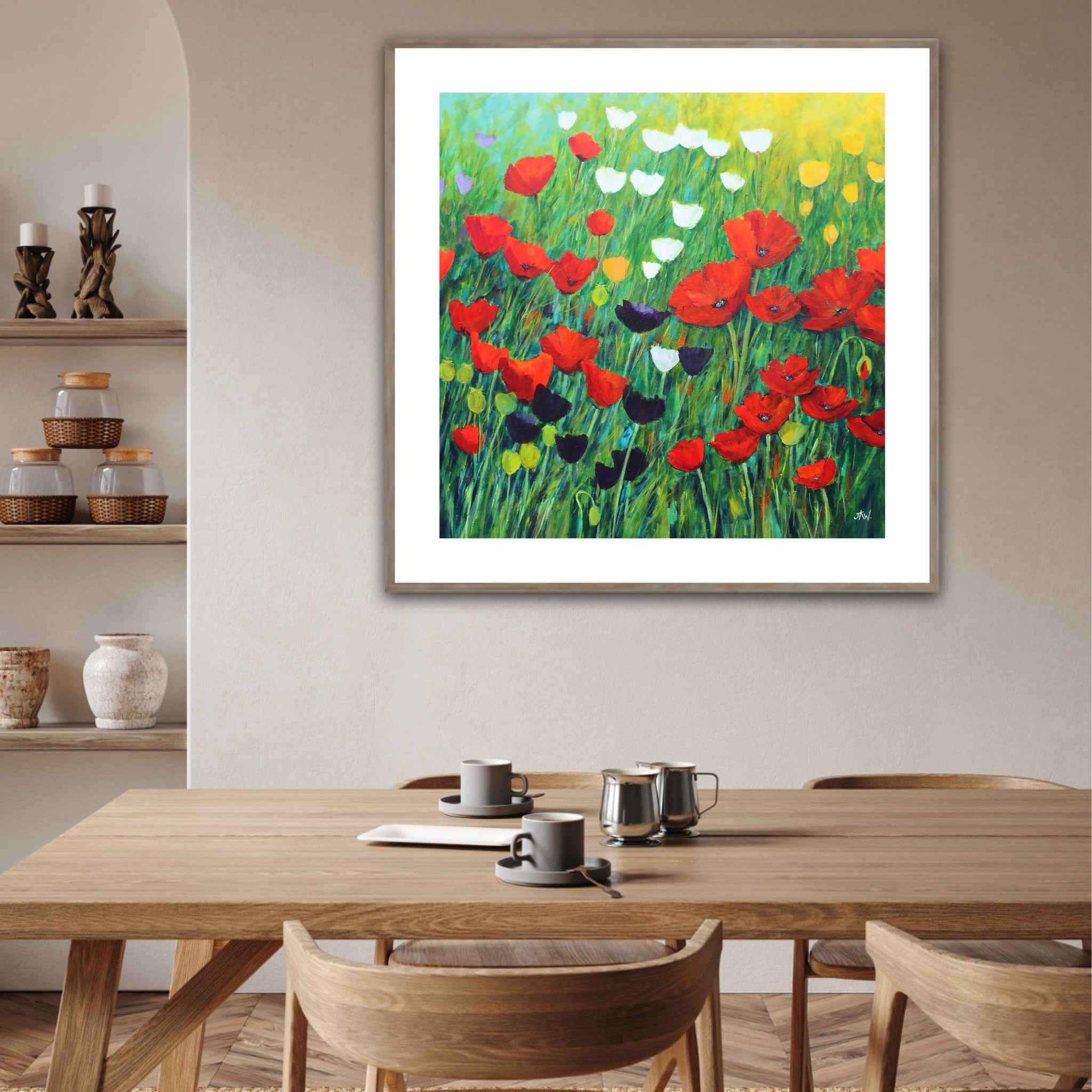 Poppies and Tulips in Bloom | Paper Print