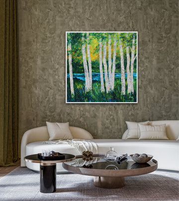 Whispers through the Birch Grove | Canvas Print