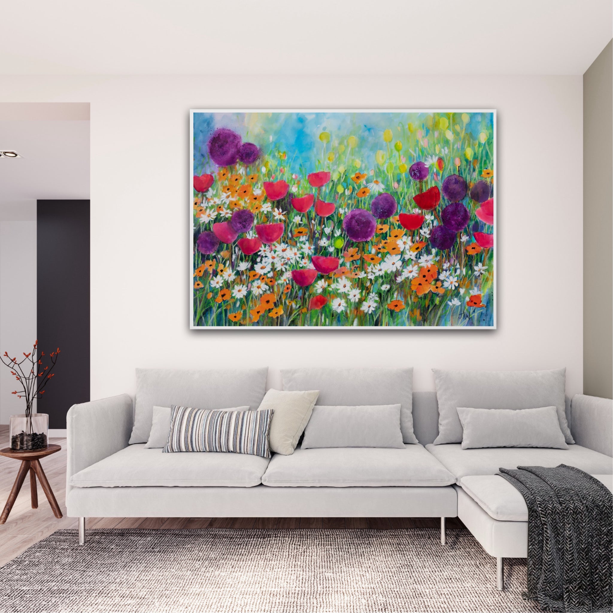 Aliums, Poppies and Daisies | Canvas Print