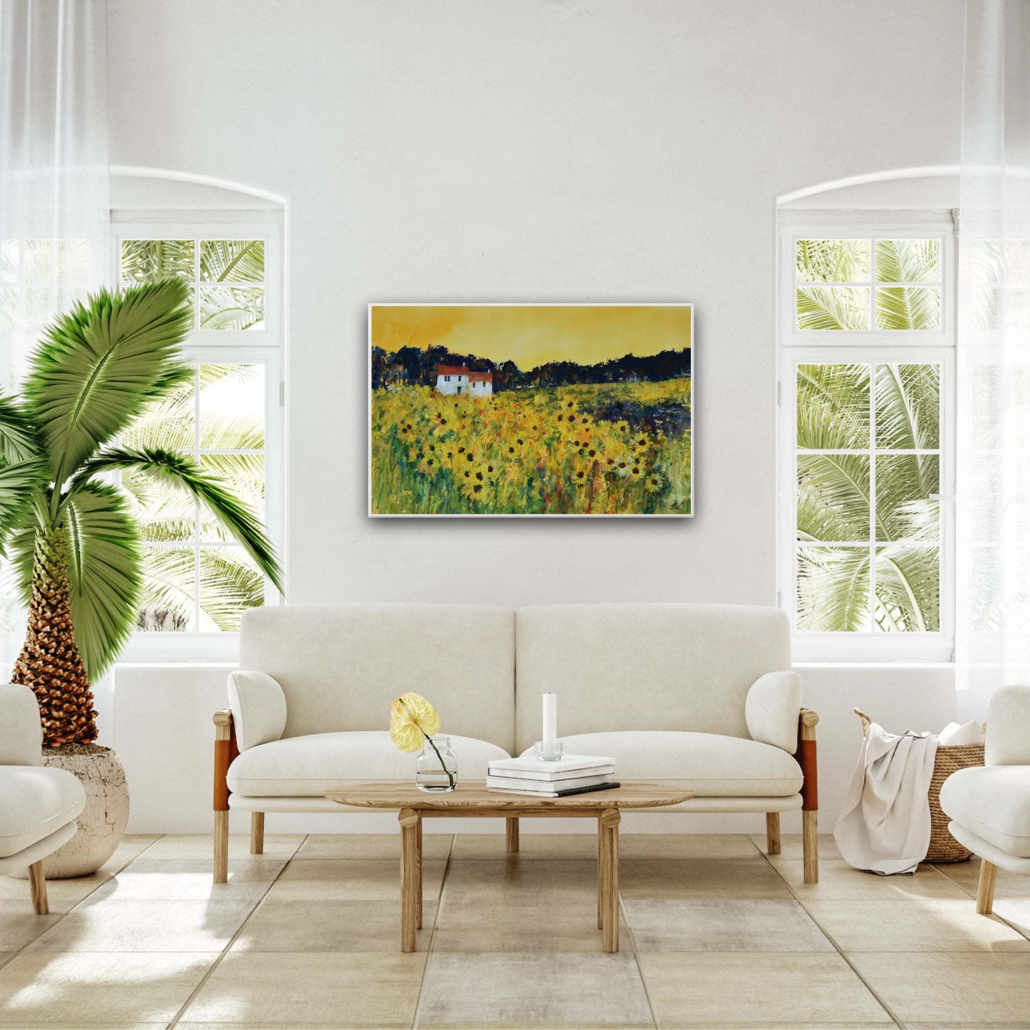 Italian Sunflower Fields | Canvas Print